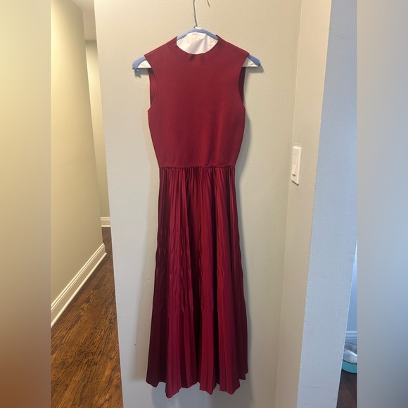 Theory Knit Combo Dress in Recycled Satin - Picture 2 of 14